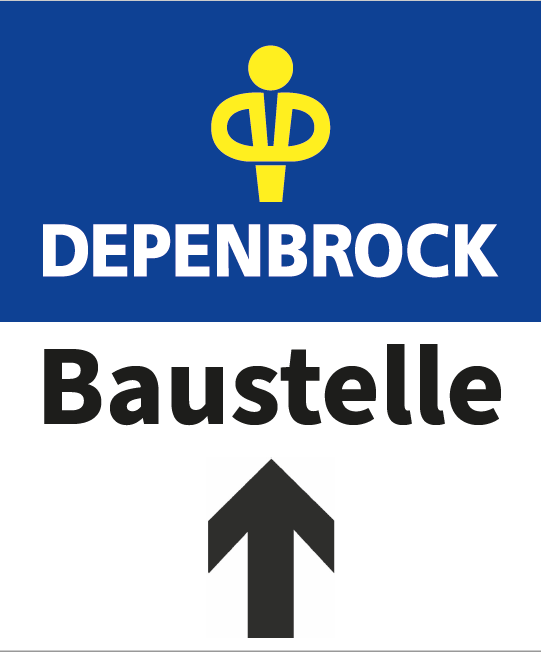 Baustellenzufahrtsschild "DEPENBROCK" 50cm x 60cm