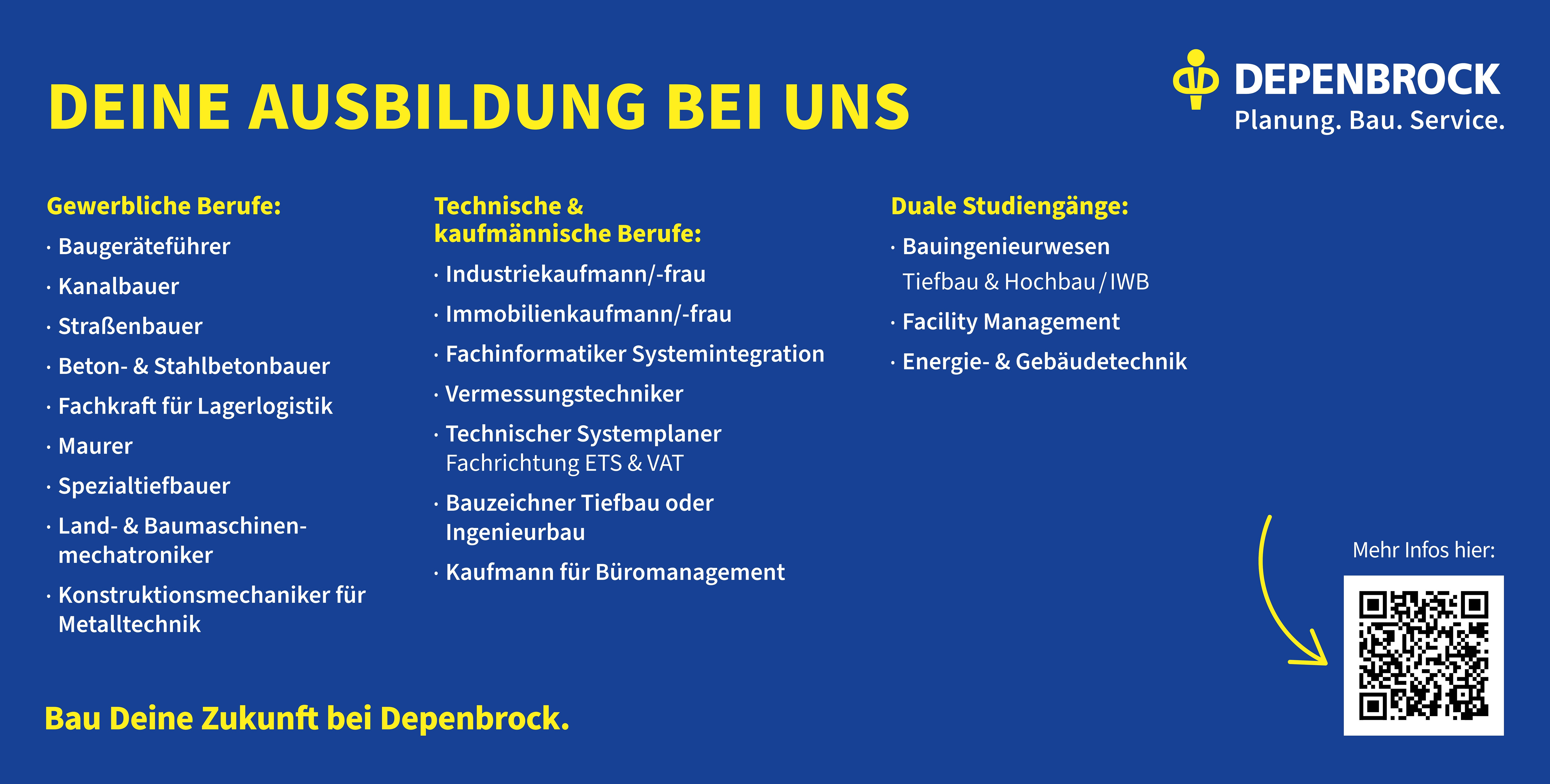 Bauzaunbanner "Deine Ausbildung bei uns" 336cm x 170cm